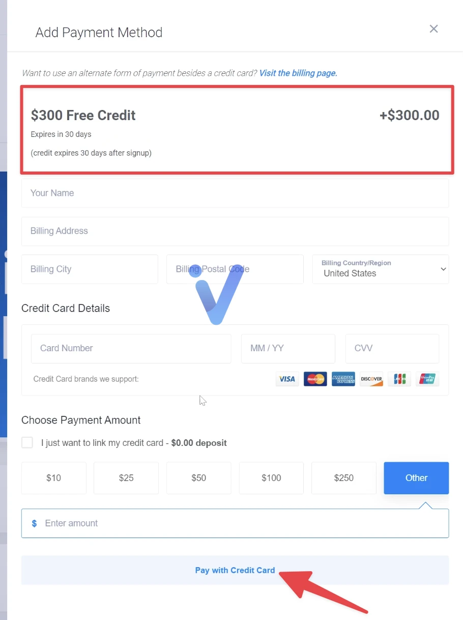 sign up vultr account